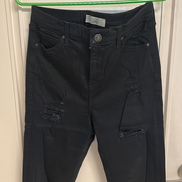 Topshop Moto Jamie Skinny , Ripped Black Jeans in W30/L32! NWOT - Picture 3 of 8